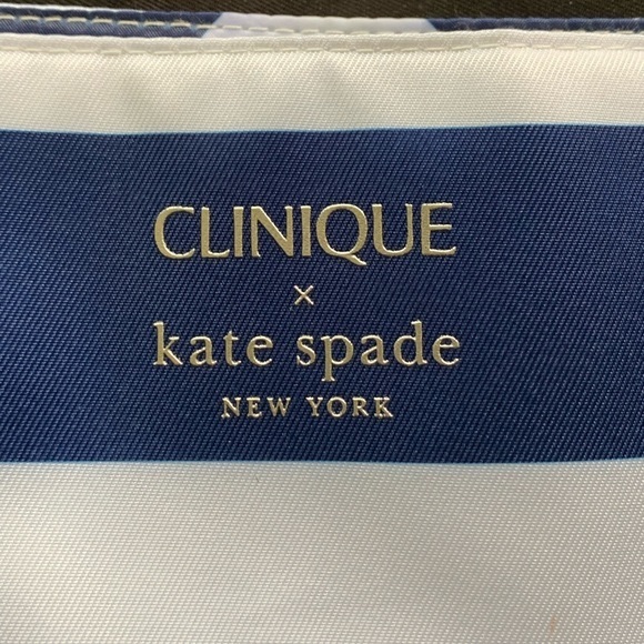 Clinique X Kate Spade Navy Blue and White Striped Tote Bag - Picture 3 of 12